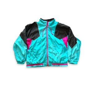 90s Vintage Multicolor Windbreaker XL